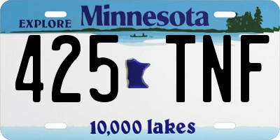 MN license plate 425TNF