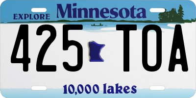 MN license plate 425TOA
