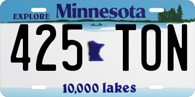 MN license plate 425TON