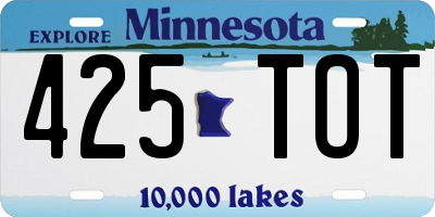 MN license plate 425TOT