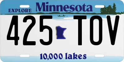 MN license plate 425TOV