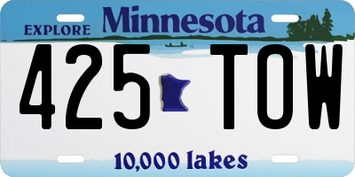 MN license plate 425TOW