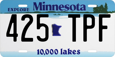 MN license plate 425TPF