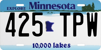 MN license plate 425TPW