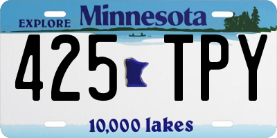 MN license plate 425TPY