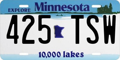 MN license plate 425TSW