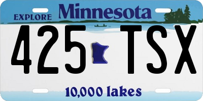 MN license plate 425TSX