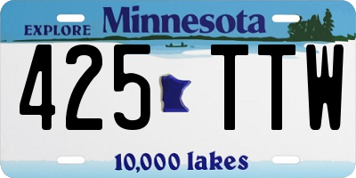 MN license plate 425TTW