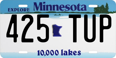 MN license plate 425TUP