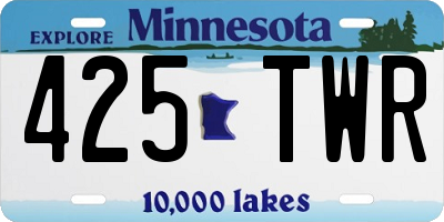 MN license plate 425TWR