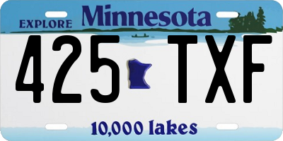 MN license plate 425TXF