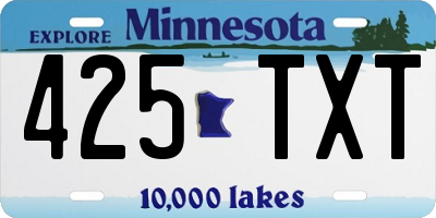 MN license plate 425TXT