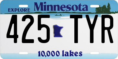 MN license plate 425TYR