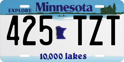 MN license plate 425TZT