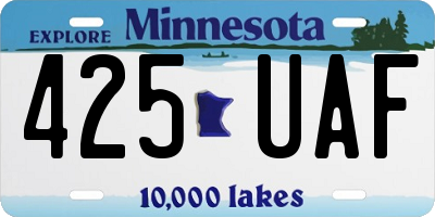 MN license plate 425UAF