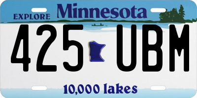 MN license plate 425UBM