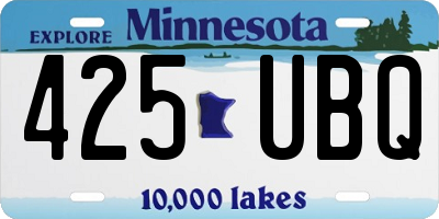 MN license plate 425UBQ