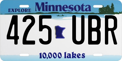 MN license plate 425UBR