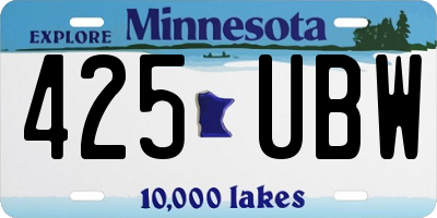 MN license plate 425UBW