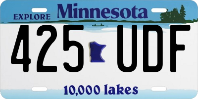 MN license plate 425UDF