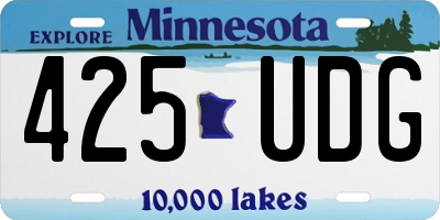 MN license plate 425UDG