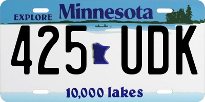 MN license plate 425UDK