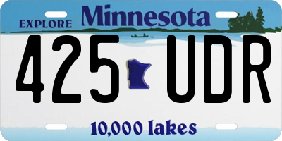 MN license plate 425UDR