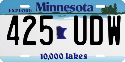 MN license plate 425UDW