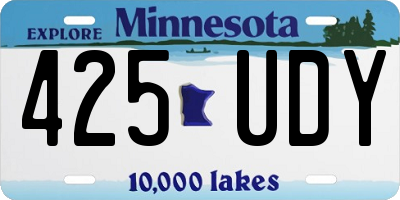 MN license plate 425UDY
