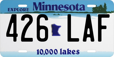 MN license plate 426LAF