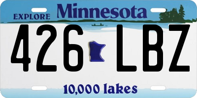 MN license plate 426LBZ