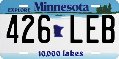 MN license plate 426LEB
