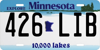MN license plate 426LIB