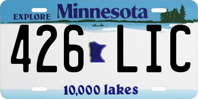 MN license plate 426LIC