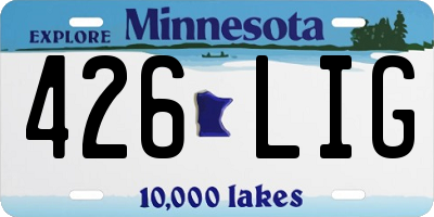 MN license plate 426LIG