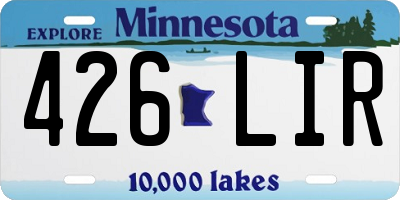 MN license plate 426LIR
