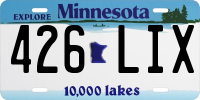MN license plate 426LIX