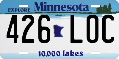 MN license plate 426LOC