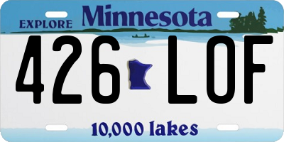 MN license plate 426LOF