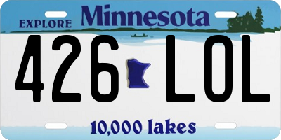 MN license plate 426LOL