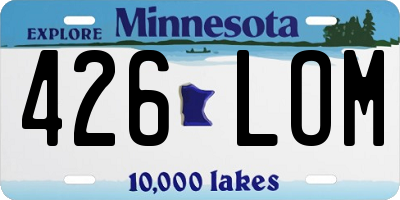 MN license plate 426LOM