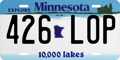 MN license plate 426LOP