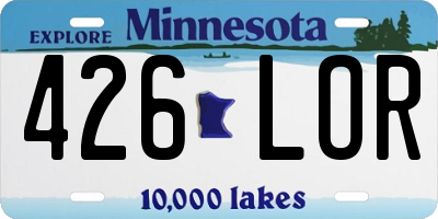 MN license plate 426LOR