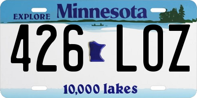 MN license plate 426LOZ
