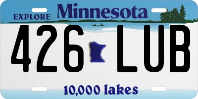 MN license plate 426LUB