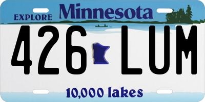 MN license plate 426LUM