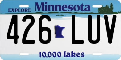 MN license plate 426LUV