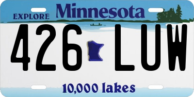 MN license plate 426LUW
