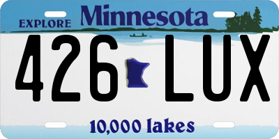 MN license plate 426LUX