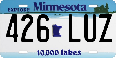MN license plate 426LUZ